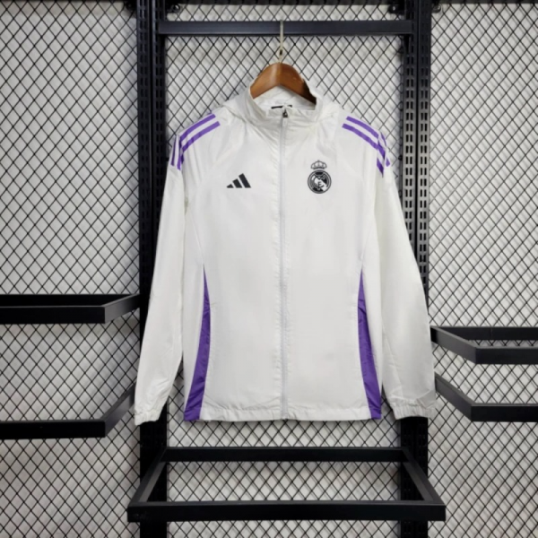 2025 Real Madrid White Windbreaker Sport Unifom jersey Sport Unifom
