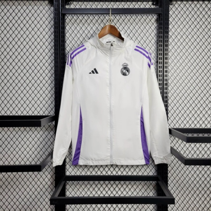 2025 Real Madrid White Windbreaker Sport Unifom jersey Sport Unifom