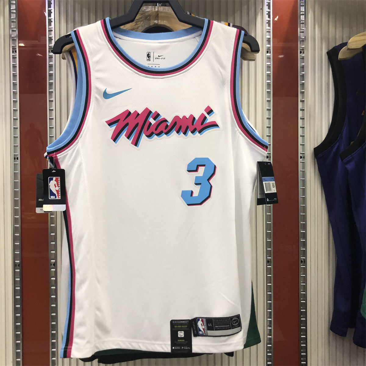 NBA Miami Hearts round neck Whitw Jersey Wade#3 S-XXL
