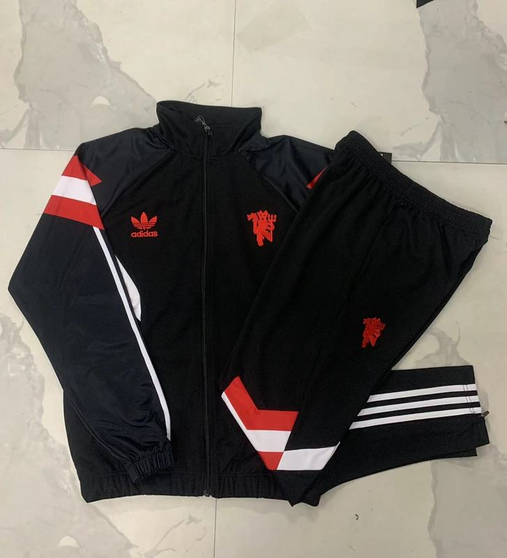 2024/25 Manchester United Black Jacket Training Suit Set Football Team Shirt Sports Fashion