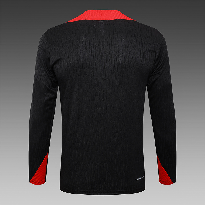 24/25 Liverpool Black Long-sleeved half-pull training kit Football team kit