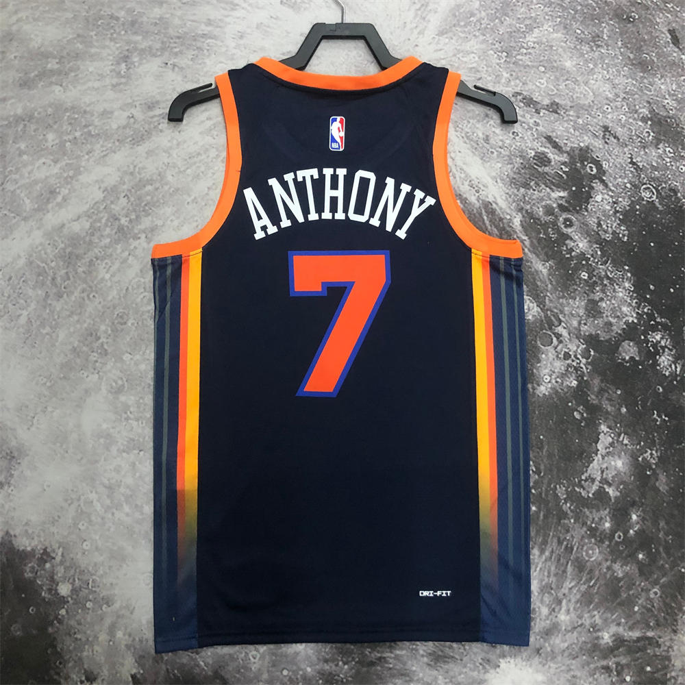 NBA New York Knicks V-Neck JORDAN Edition Black jersey ANTHONY#7 S-XXL