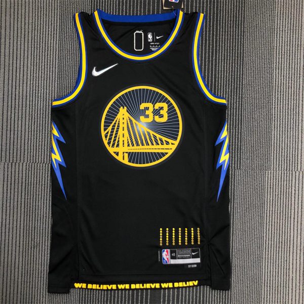 NBA Golden State Warriors V-Neck 75th anniversary Black Jersey WISEMAN#33 S-XXL