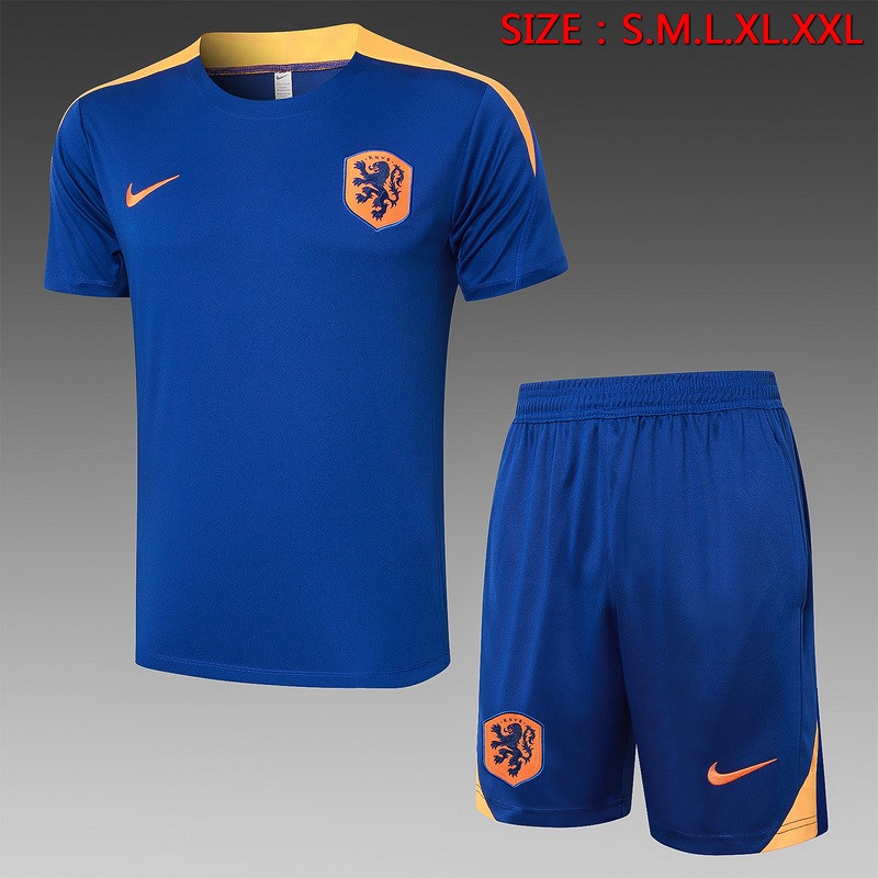 2024 Netherlands Dark Blue Training Set Shirt and Shorts