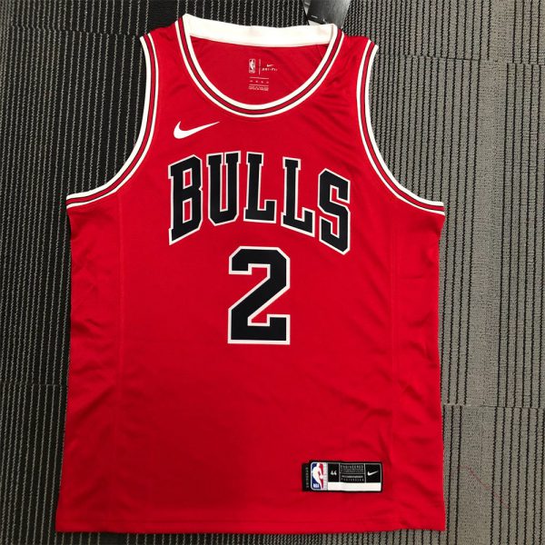 NBA Chicago Bulls Round neck Red Jersey BALL#2 S-XXL