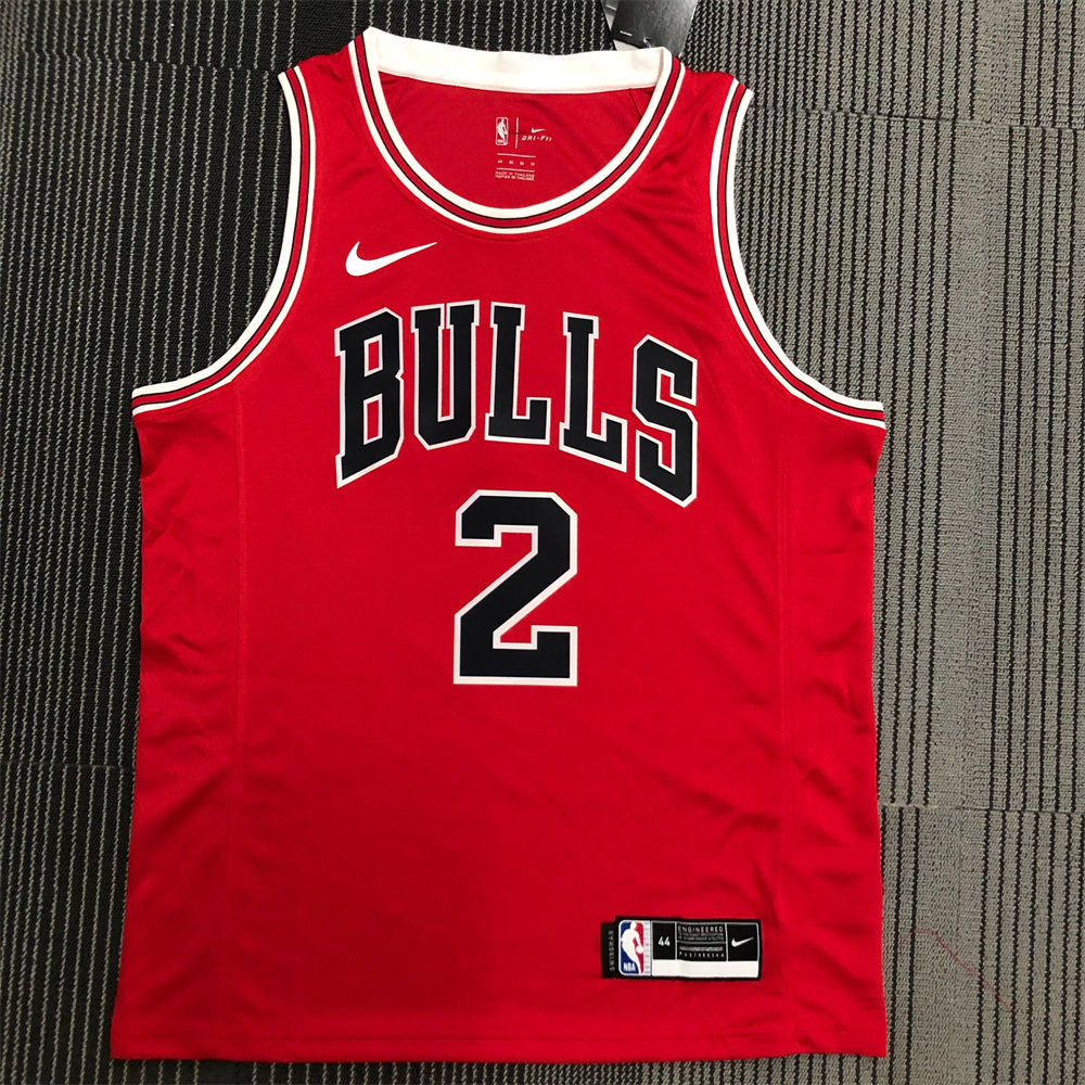 NBA Chicago Bulls Round neck Red Jersey BALL#2 S-XXL