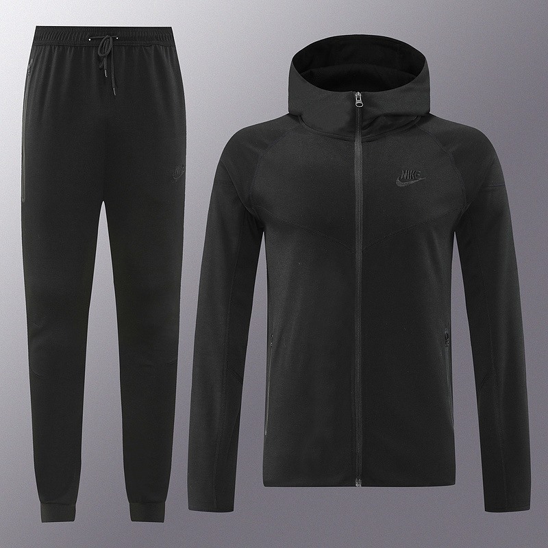 2024 Nike Black Hoodie Jacket Kit Set Football Team Shirt Sports Fashion
