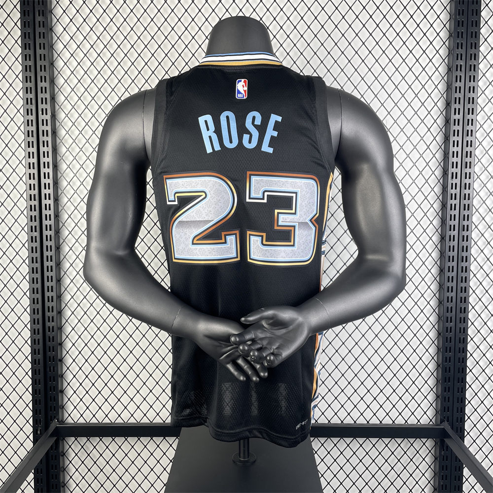 NBA Memphis Grizzies V-Neck Black Jersey ROSE#23 S-XXL