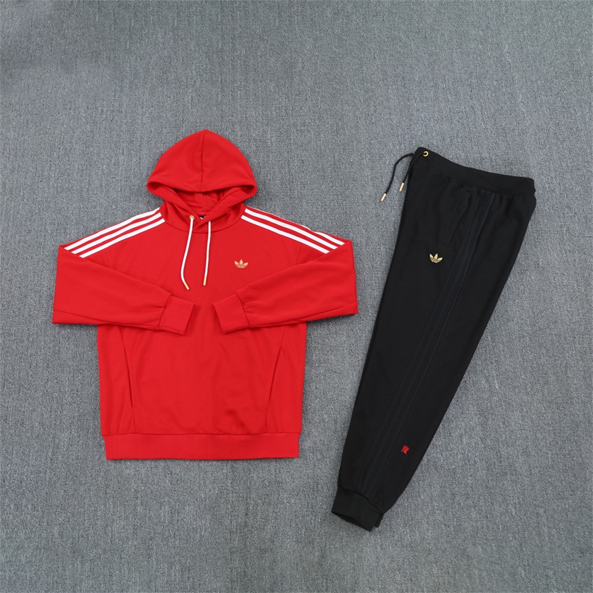 2025 Adidas Red Hoodie Jacket Kit Set Football Team Shirt Sports Fashion