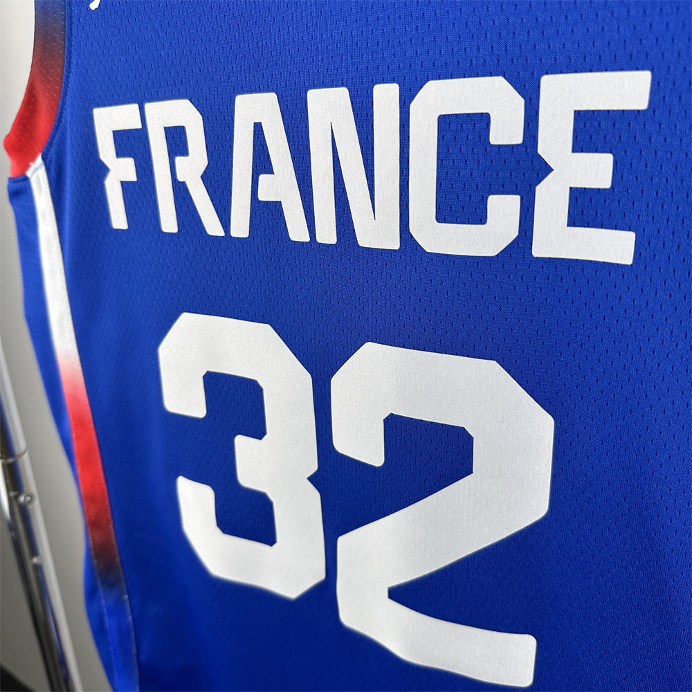 NBA France 2024 Olympic Games Blue jersey WEMBANYAMA#32 S-XXL