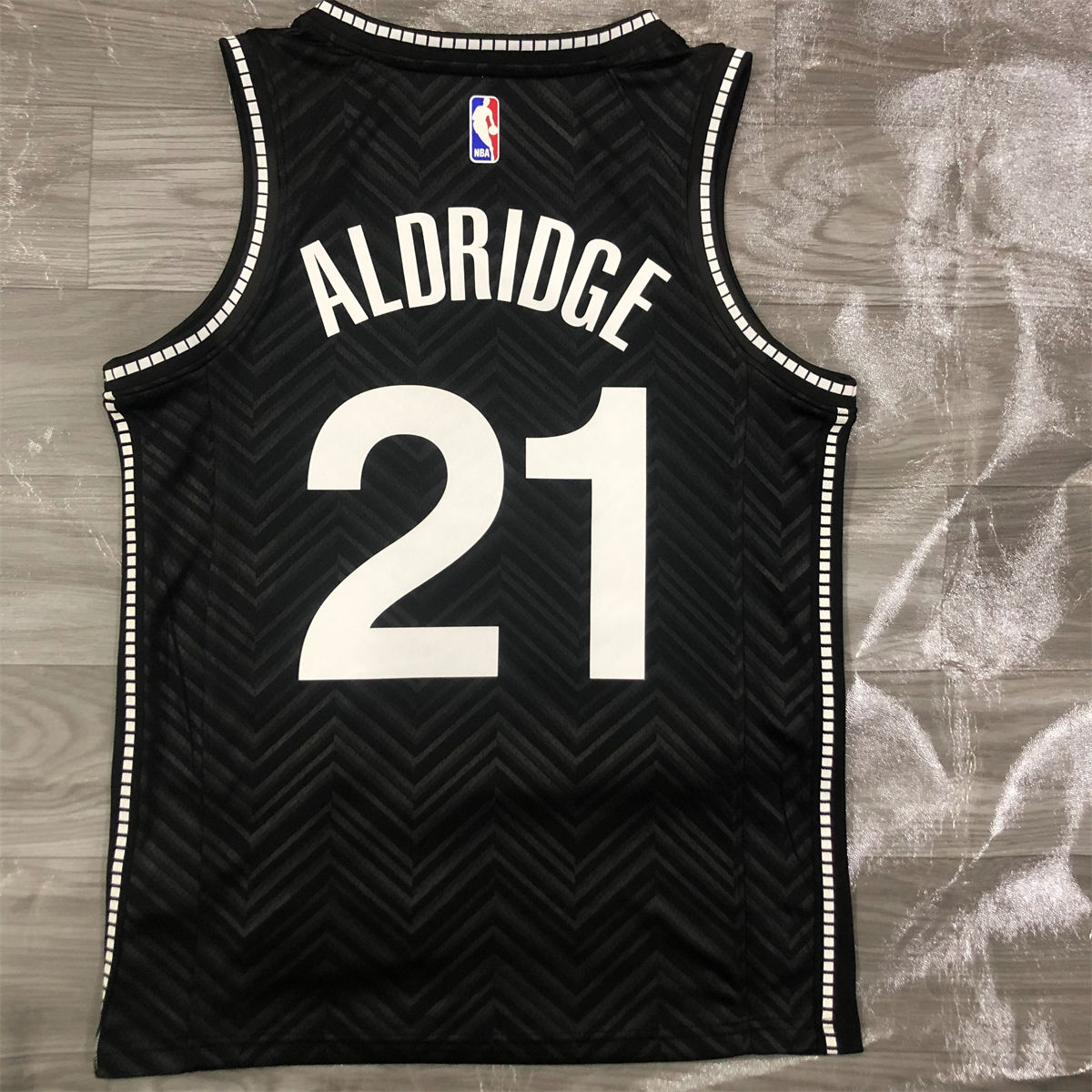 NBA Brooklyn Nets V-Neck Black Jersey ALDRIDGE#21 S-XXL