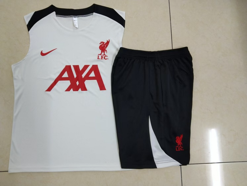 24/25 Liverpool White Training Set Shirt and Shorts