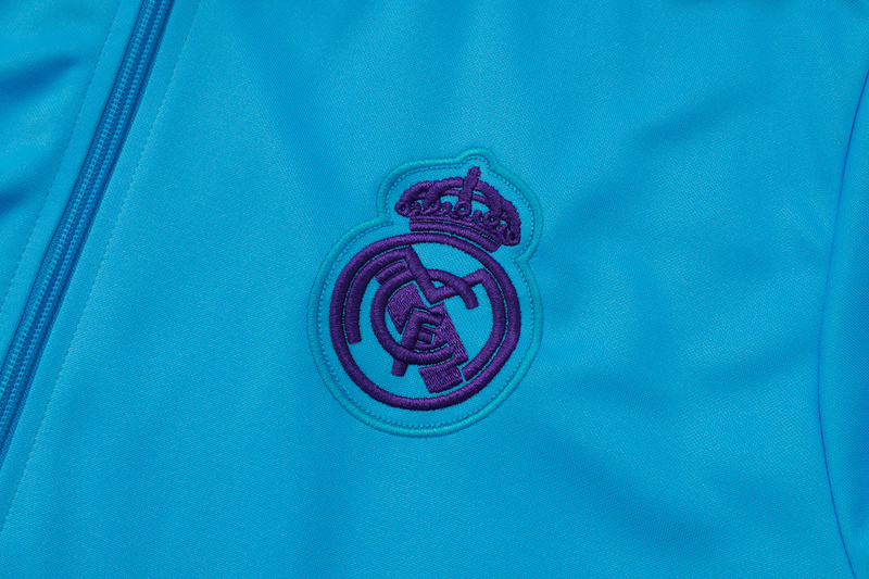 2025/26 Real Madrid Light blue Jacket Training Suit Set Football Team Shirt Sports Fashion