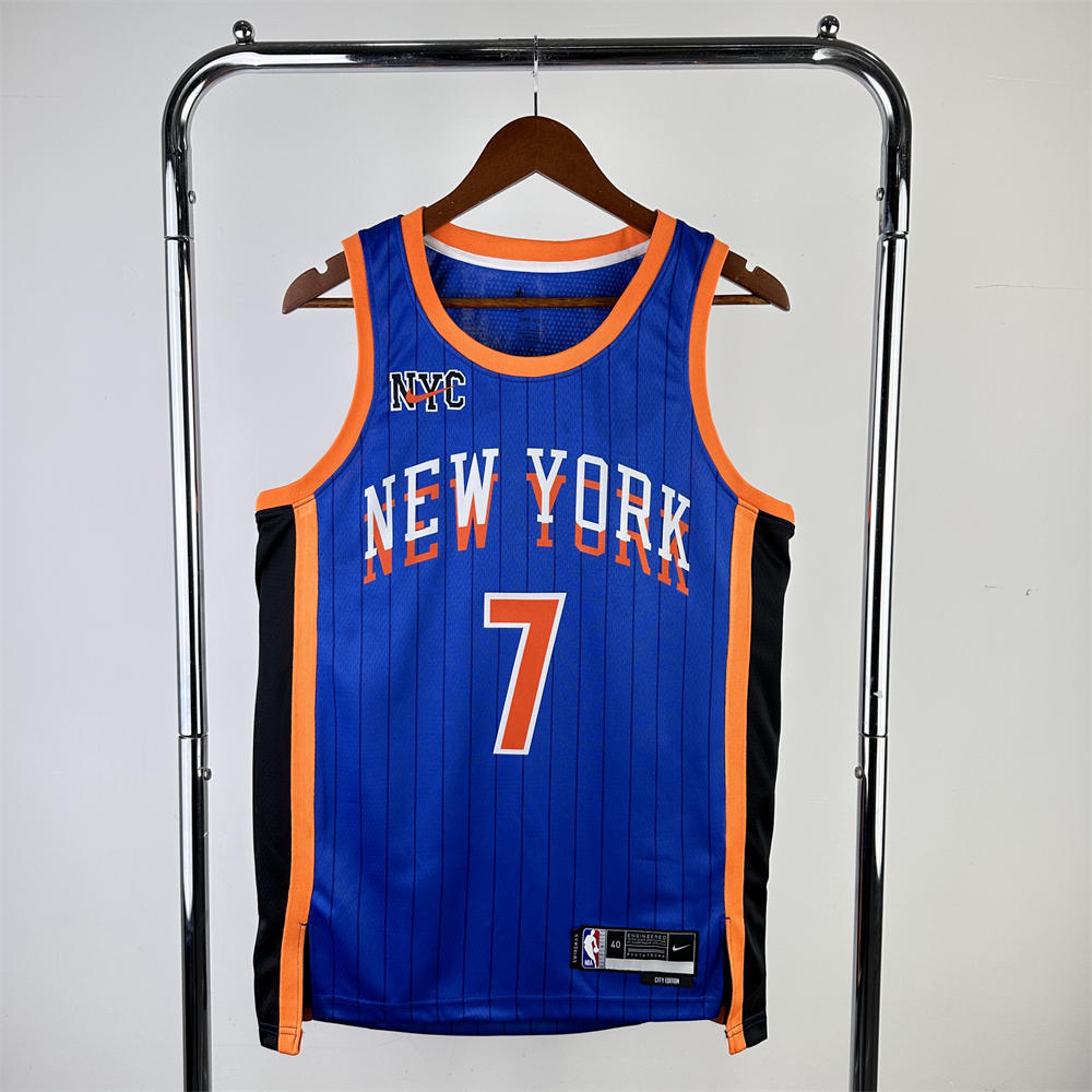 NBA New York Knicks 2024 Round Neck Blue jersey ANTHONY#7 S-XXL