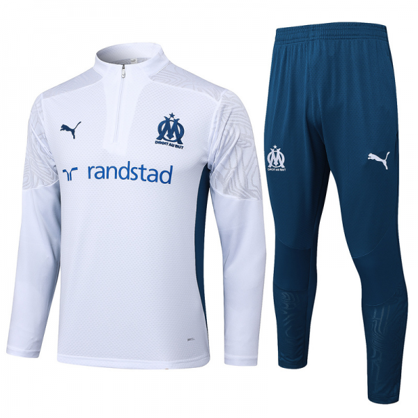 24/25 Marseilles White Long-sleeved half-pull training kit Football team kit