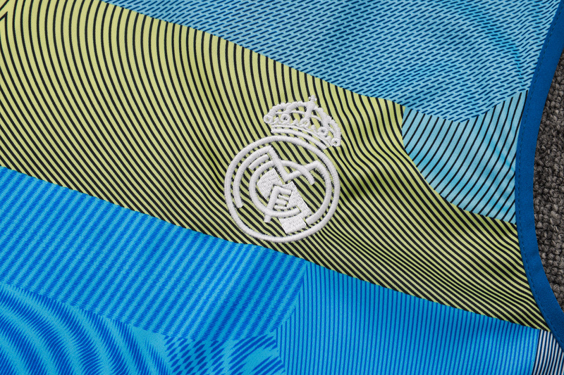 2025/26 Real Madrid blue-green Training Set Shirt and Shorts