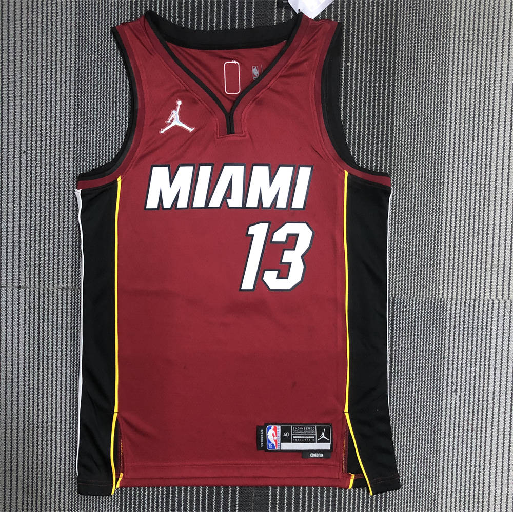 NBA Miami Hearts V-Neck Red 75th Anniversary Jersey ADEBAYO#13 S-XXL