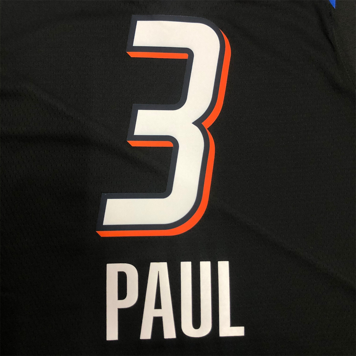 NBA Oklahoma City Thunder V-Neck Black Jersey PAUL#3 S-XXL