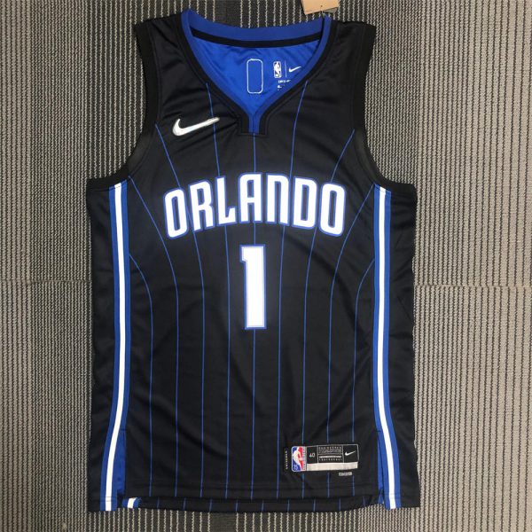 NBA Orlando Magic V-Neck Black 75th Anniversary McGRADY#1 JERSEY S-XXL