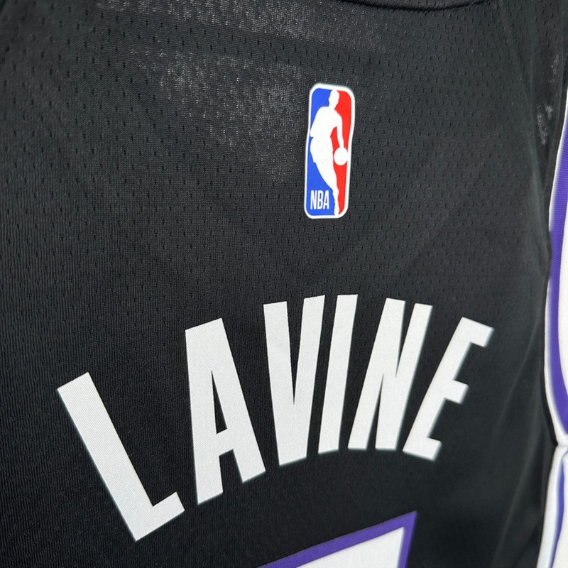 NBA Scaramento Kings 2024 V-Neck Black jersey LAVINE#8 S-XXL