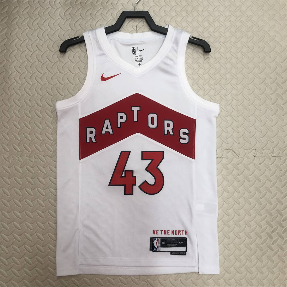 NBA Toronto Raptors V-Neck White Jersey SIAKAM#43 S-XXL