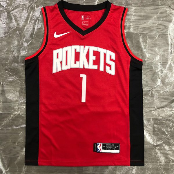 NBA Houston Rockets V-Neck Red Jersey McGRADY#1 S-XXL