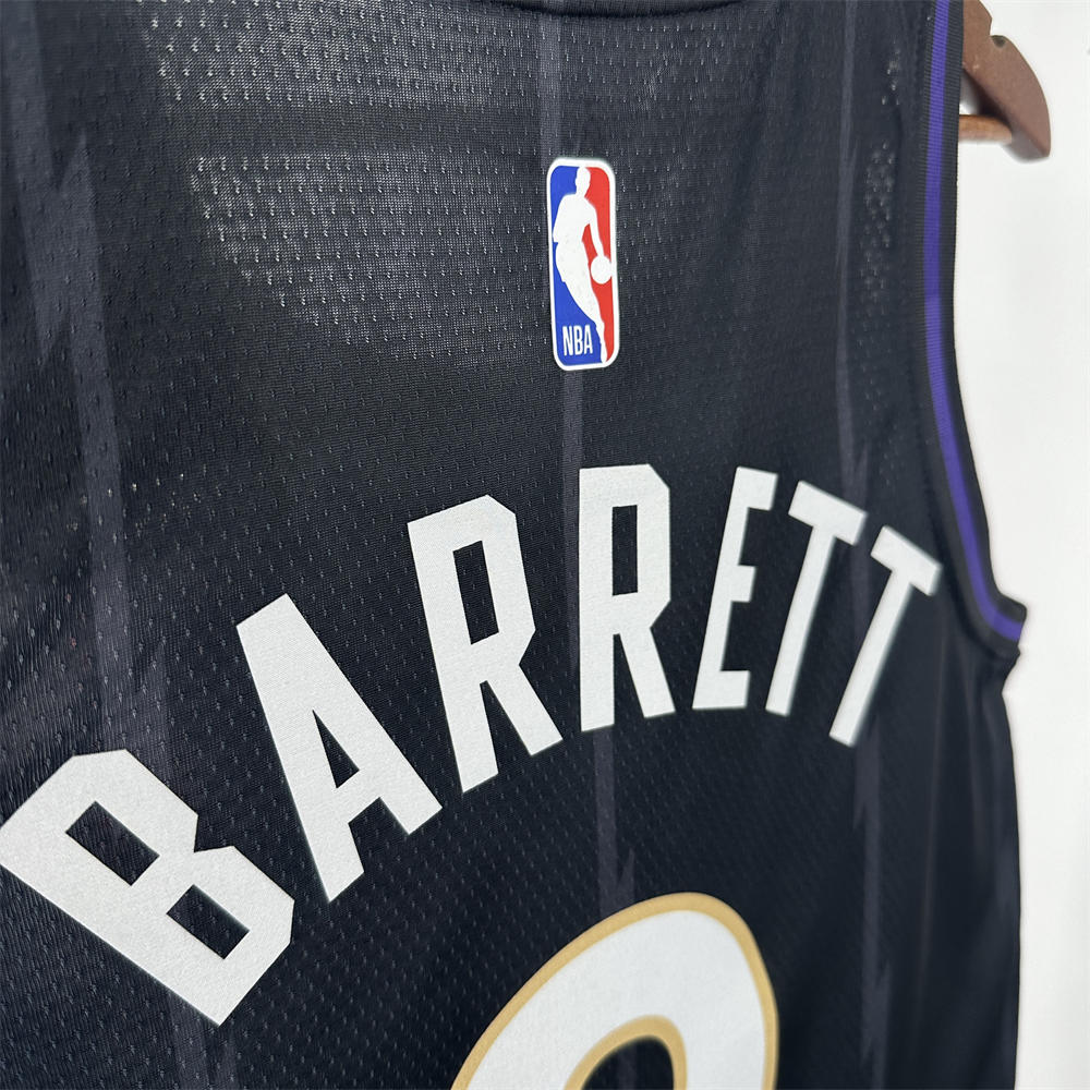 NBA Toronto Raptors 24/25 City Edition Round Neck Black Jersey BARRETT#9 S-XXL
