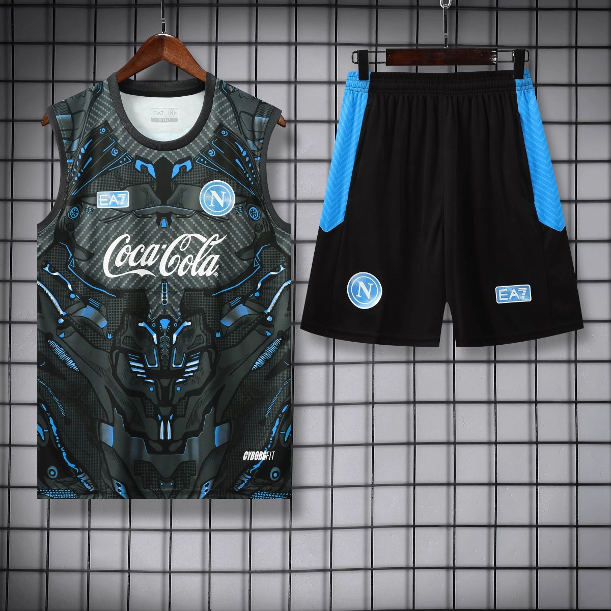 2025/26 Napoli Training Black Vest kids Kits size: 16-28