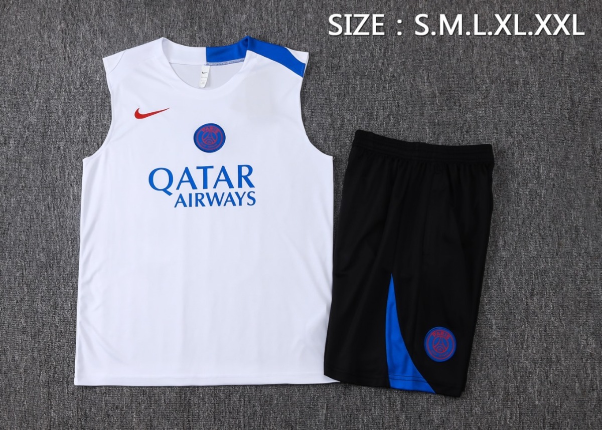 2026 PSG White Training Set Shirt and Shorts