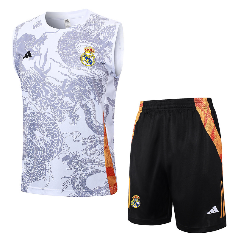 24/25 Real Madrid White Training Set Shirt and Shorts