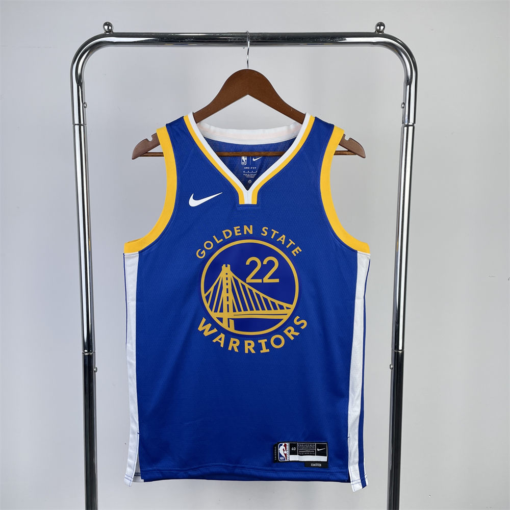 NBA Golden State Warriors 2023 V-Neck Blue Jersey WIGGINS#22 S-XXL