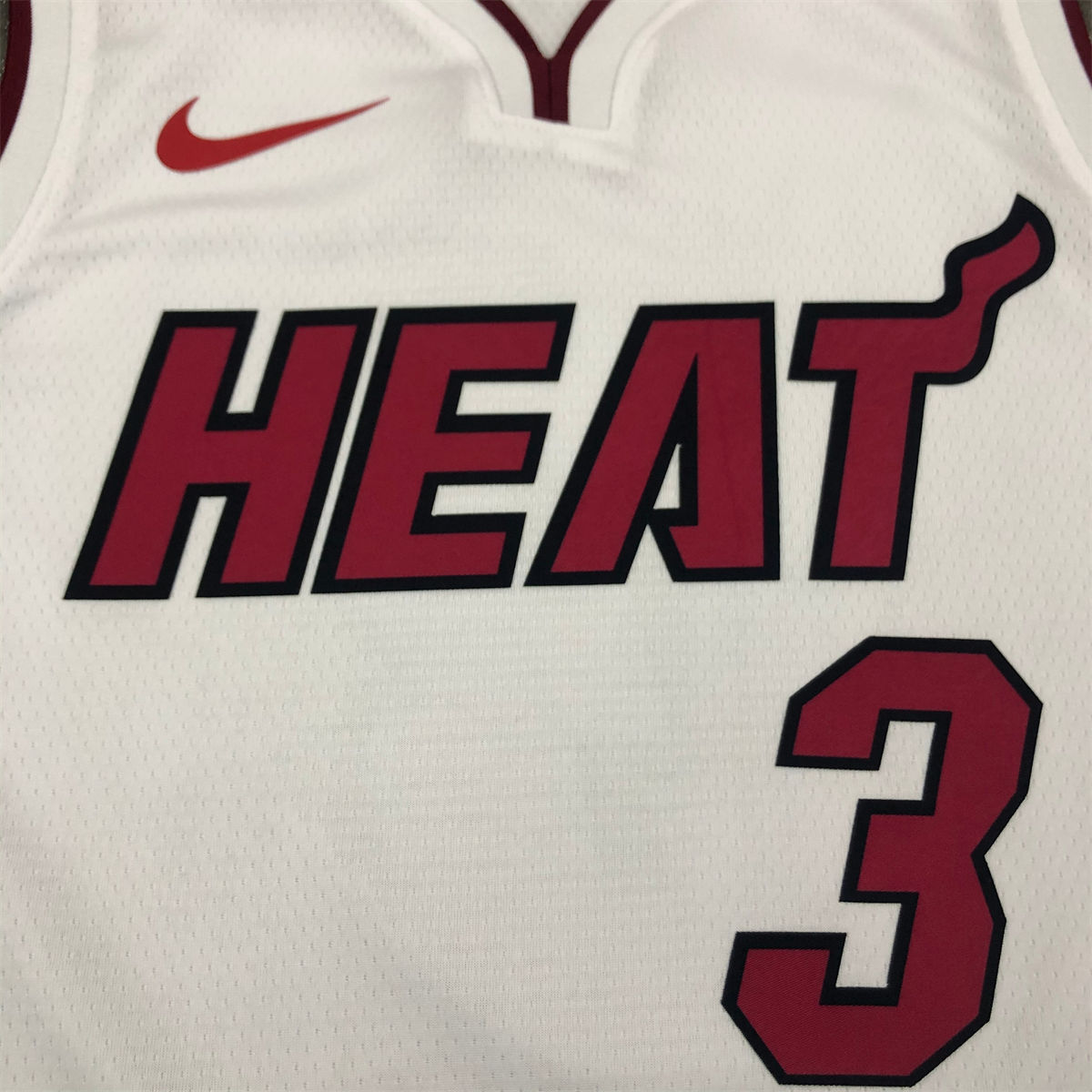 NBA Miami Hearts V-Neck White Jersey WADE#3 S-XXL