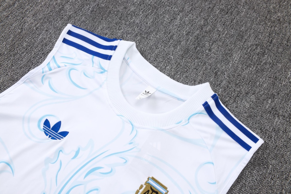 2026 Argentina White Training Set Shirt and Shorts