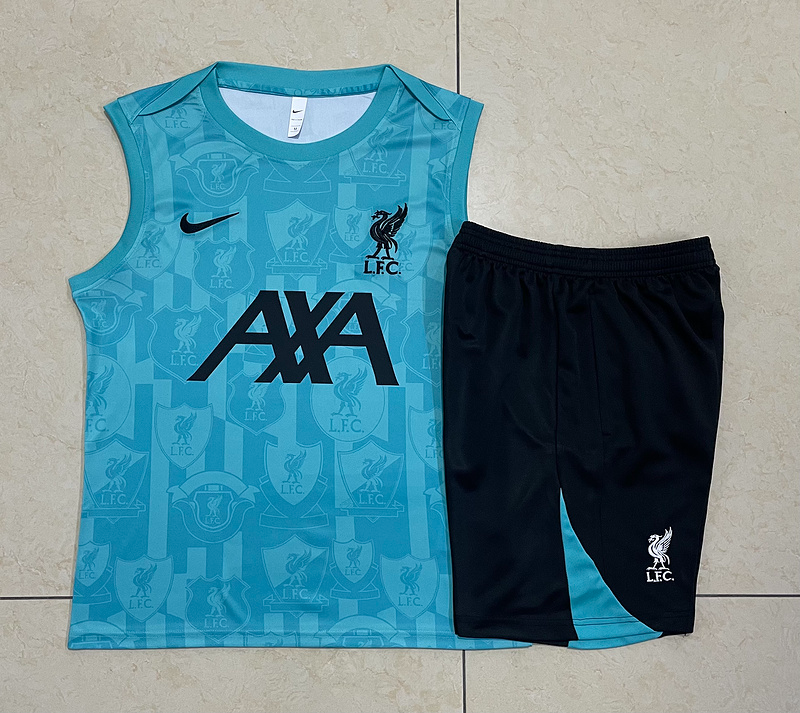 24/25 Liverpool Blue Training Set Shirt and Shorts