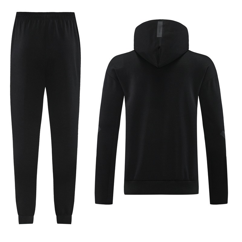 2024 Adidas Black Hoodie Jacket Kit Set Football Team Shirt Sports Fashion