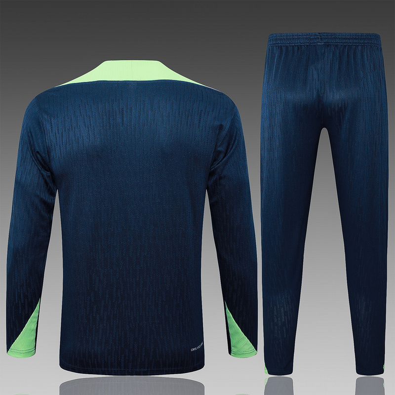 24/25 Brazil Blue Long-sleeved half-pull training kit Football team kit