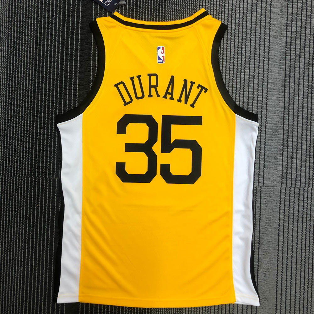 NBA Golden State Warriors V-Neck Yellow Jersey DURANT#35 S-XXL