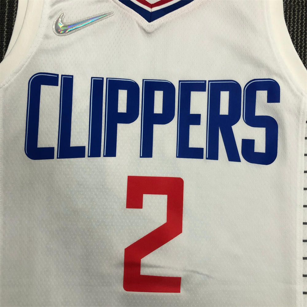 NBA Los Angeles Clippers V-Neck White Anniversary Jersey LEONARD#2 S-XXL