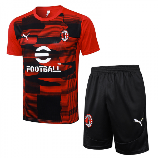 24/25 AC Milan Red Black Training Set Shirt and Shorts
