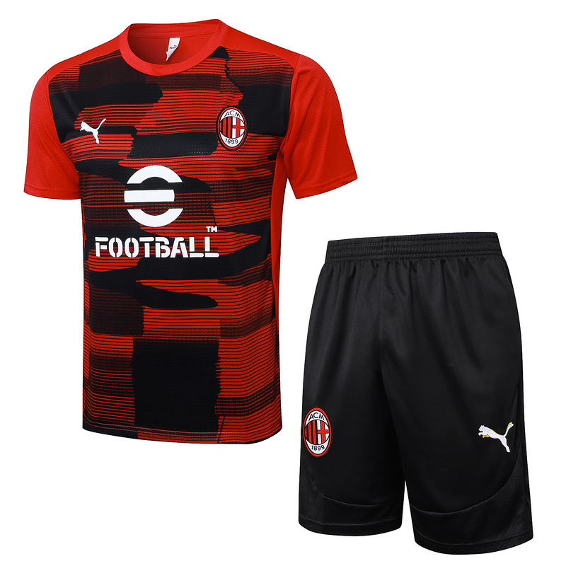 24/25 AC Milan Red Black Training Set Shirt and Shorts