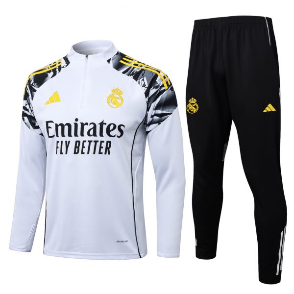 2026 Real Madrid White Long-sleeved half-pull training kit