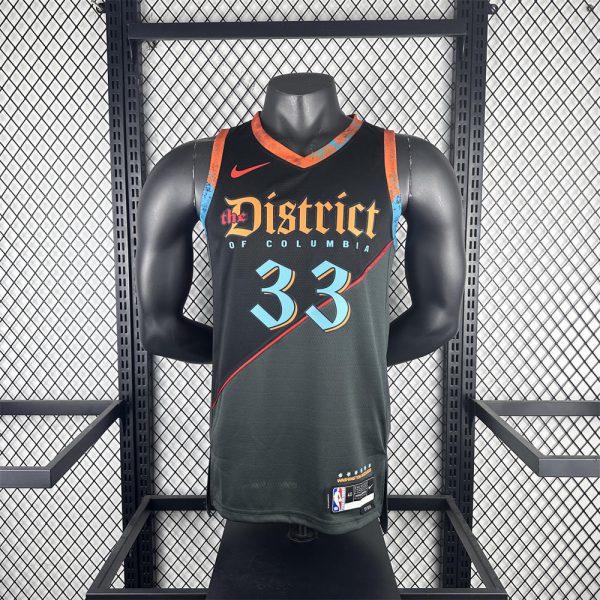NBA Washington Wizards KUZMA#33 2024 City Edition Swingman Black Jersey S-XXL