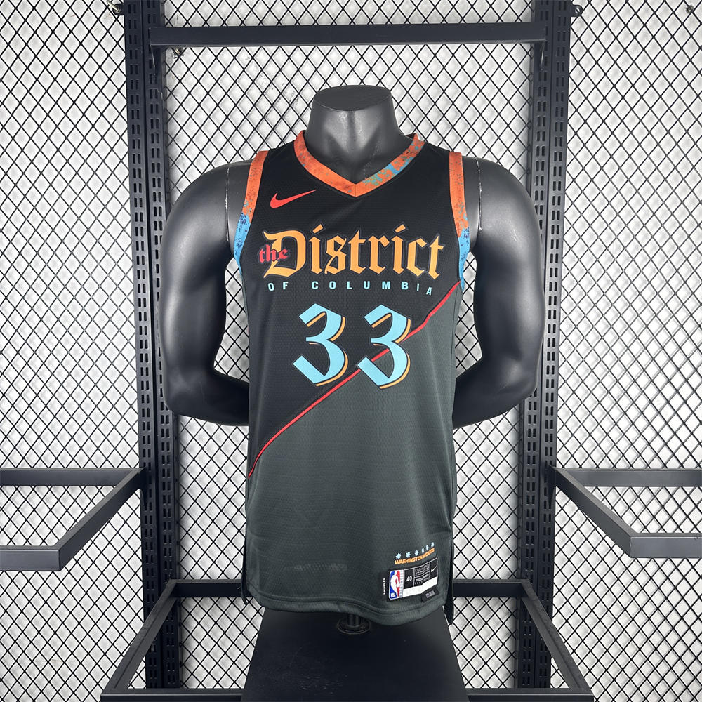NBA Washington Wizards KUZMA#33 2024 City Edition Swingman Black Jersey S-XXL