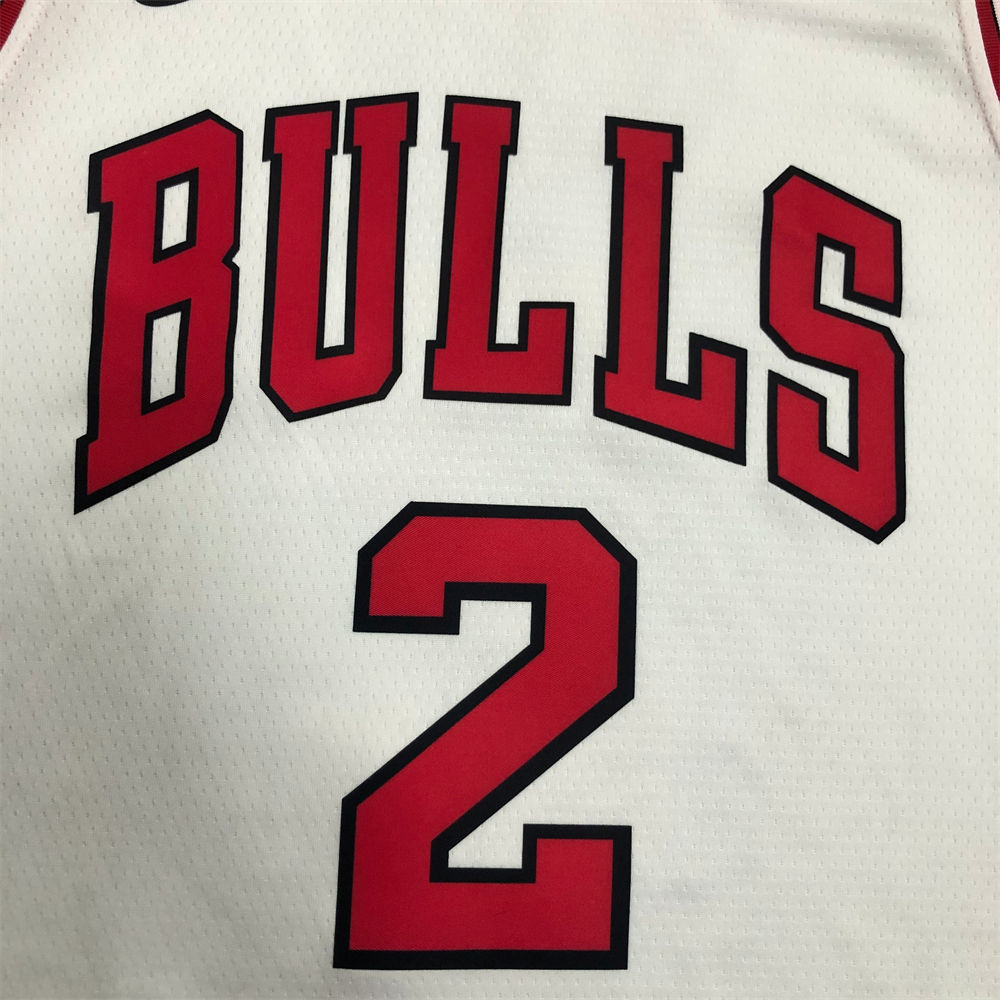 NBA Chicago Bulls Round Neck White Jersey BALL#2 S-XXL
