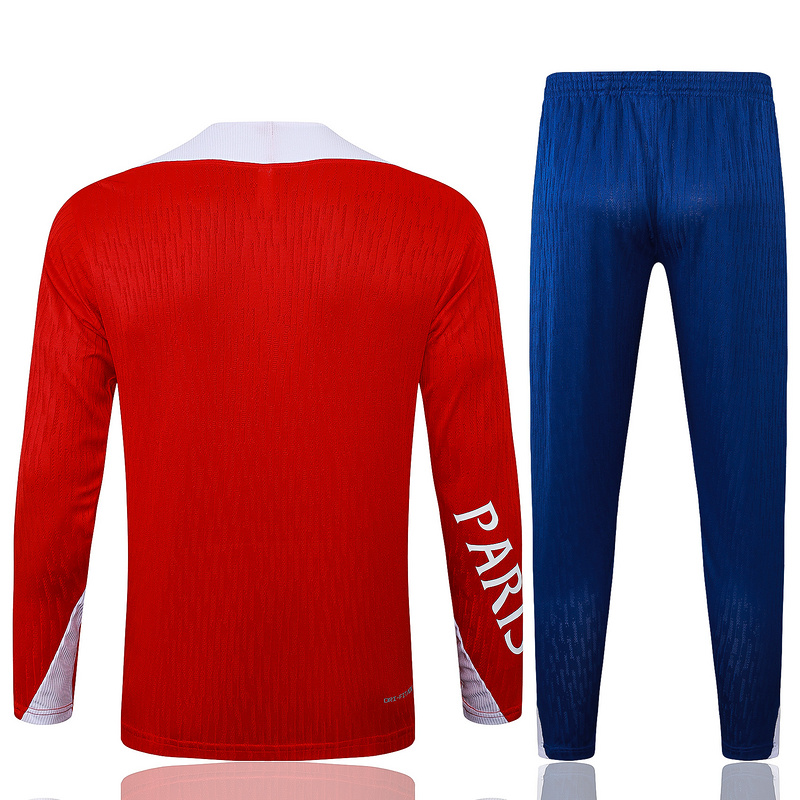 202526 Paris Red Long-sleeved half-pull training kit Football team kit
