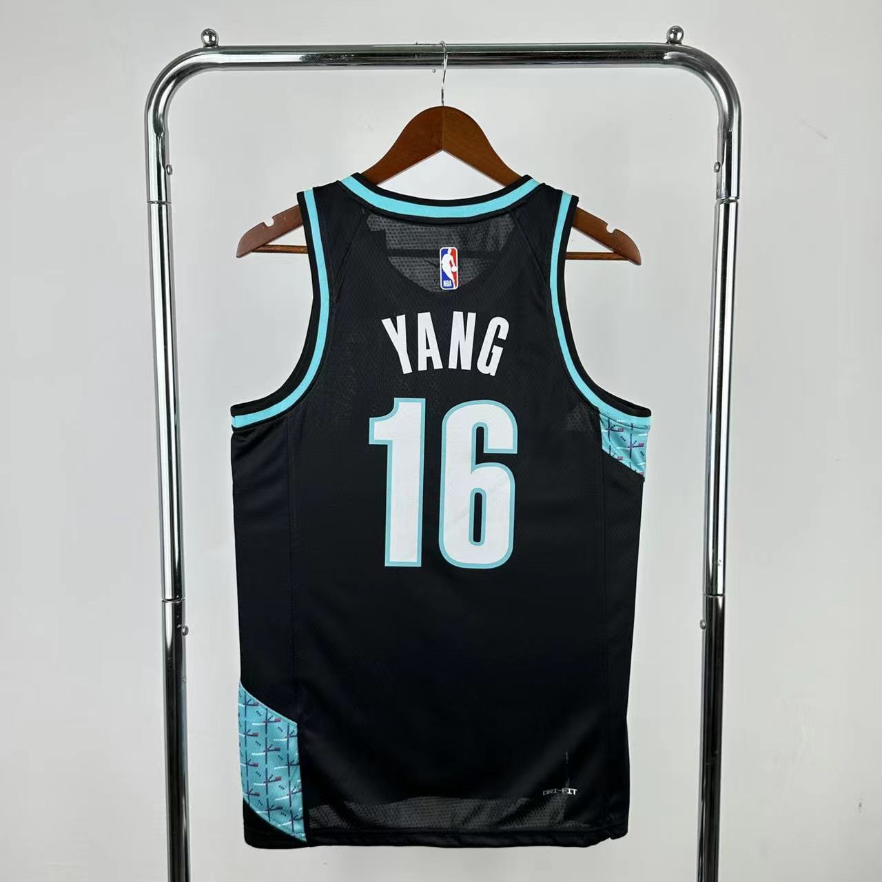 NBA Portland Trail Blazers V-Neck City Edition Black Jersey YANG#16 S-XXL