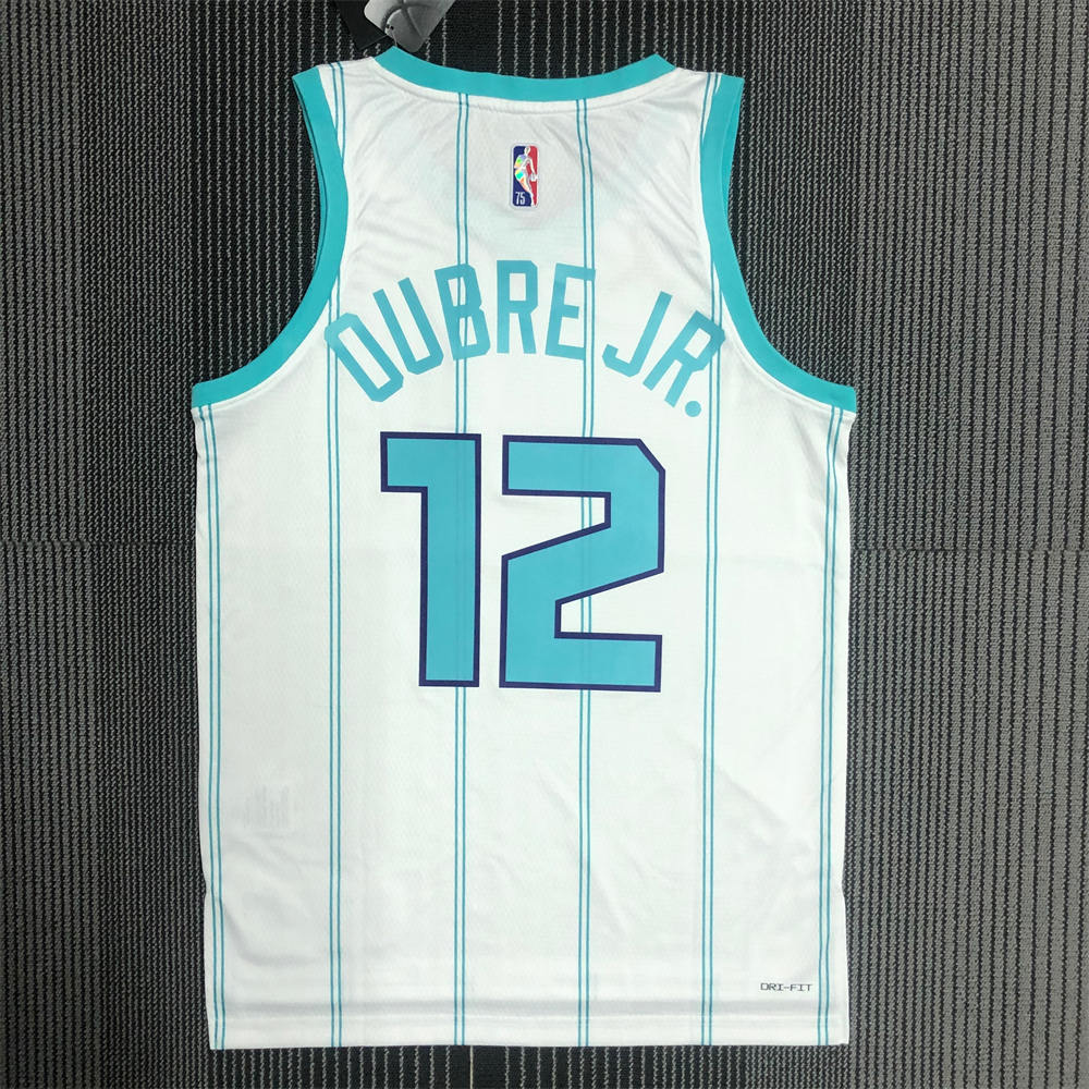 NBA Charlotte Hornets V-Neck 75th Anniversary WHITE Jersey OUBRE JR.#12 S-XXL