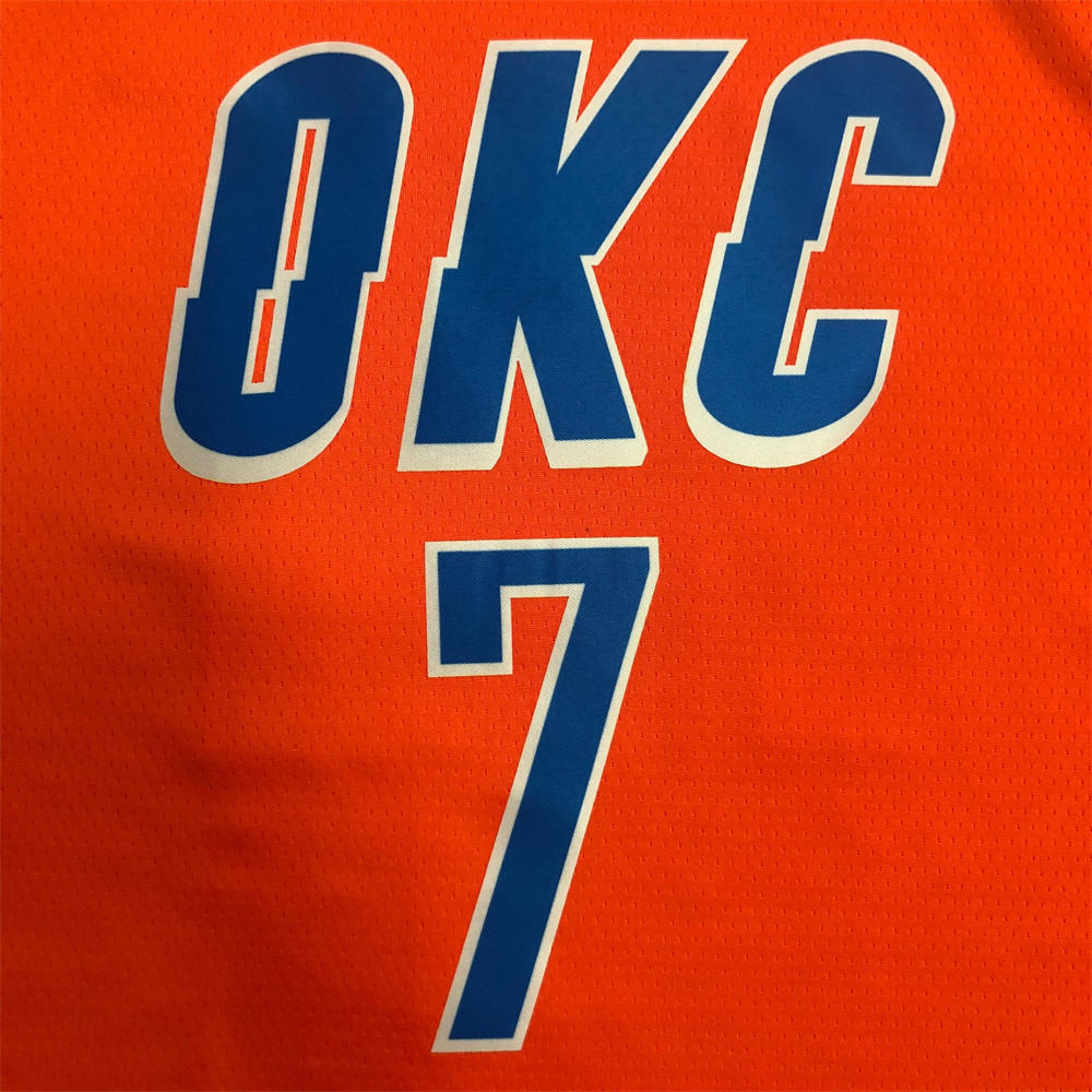 NBA Oklahoma City Thunder V-Neck Orange Jersey ANTHONY#7 S-XXL