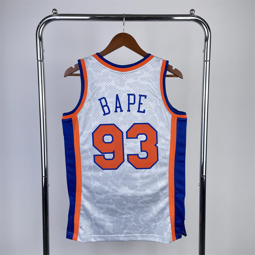 NBA New York Knicks BAPE×M&N BAPE#93 Royal Hardwood Classics Swingman Jersey S-XXL