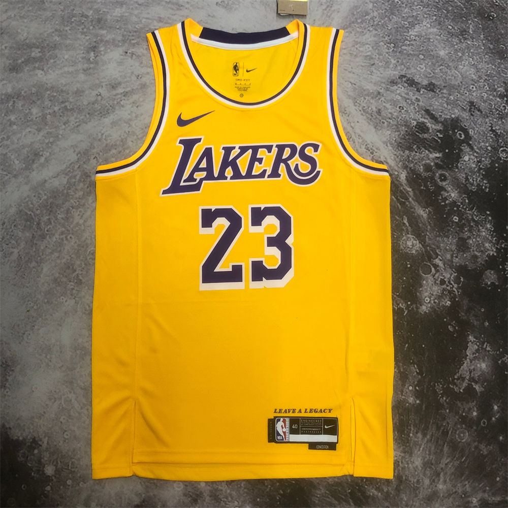 NBA Los Angeles Lakers JAMES#23 2022/23 Gold Association Edition Swingman Jersey S-XXL